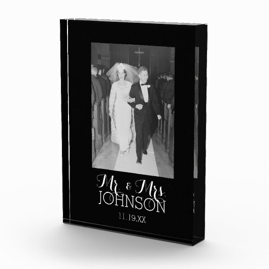 De heer Mrs Wedding Foto: zwarte en witte verjaard Fotoblokken (Rechts)