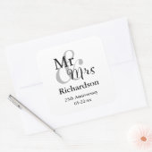 De heer & Mrs Wedding Jubileum Name & Date Vierkante Sticker (Envelop)
