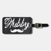 de heer Mustache Groom Honeymoon hubby Bagagelabel (Voorkant horizontaal)