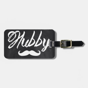 de heer Mustache Groom Honeymoon hubby Bagagelabel