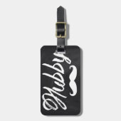 de heer Mustache Groom Honeymoon hubby Bagagelabel (Voorkant verticaal)