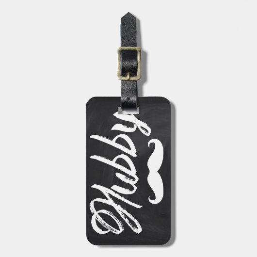 de heer Mustache Groom Honeymoon hubby Bagagelabel (Voorkant verticaal)