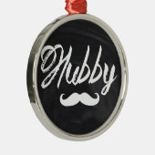de heer Mustache Groom Honeymoon hubby Metalen Ornament (Rechts)