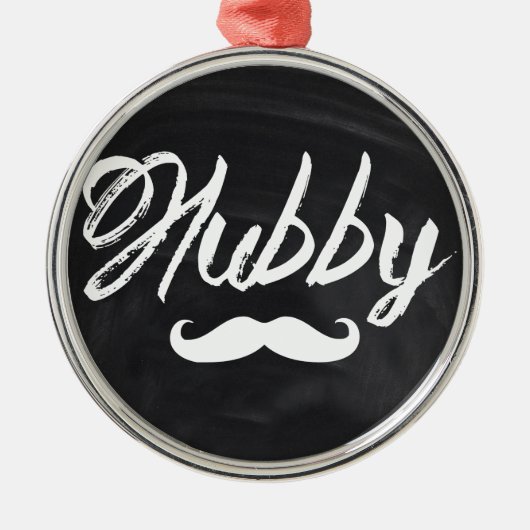de heer Mustache Groom Honeymoon hubby Metalen Ornament (Voorkant)