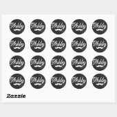 de heer Mustache Groom Honeymoon hubby Ronde Sticker (Vel)