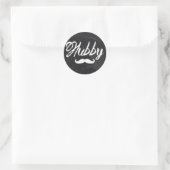 de heer Mustache Groom Honeymoon hubby Ronde Sticker (Tas)