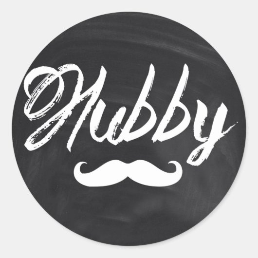 de heer Mustache Groom Honeymoon hubby Ronde Sticker (Voorkant)