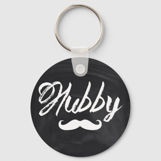 de heer Mustache Groom Honeymoon hubby Sleutelhanger (Voorkant)