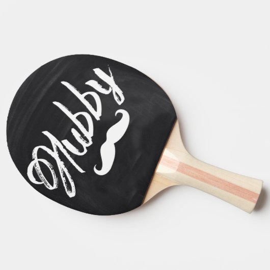 de heer Mustache Groom Honeymoon hubby Tafeltennisbatje (Zijkant)
