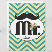 de heer Mustache Hipster Pattern (Voorkant / Achterkant)