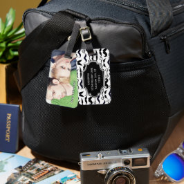 de heer Mustache Hipster Pattern Bagagelabel