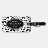 de heer Mustache Hipster Pattern Bagagelabel (Voorkant horizontaal)