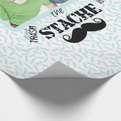 de heer Mustache Hipster Pattern Cadeaupapier (Hoek)