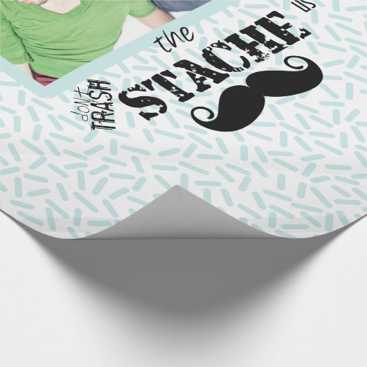 de heer Mustache Hipster Pattern Cadeaupapier (Hoek)