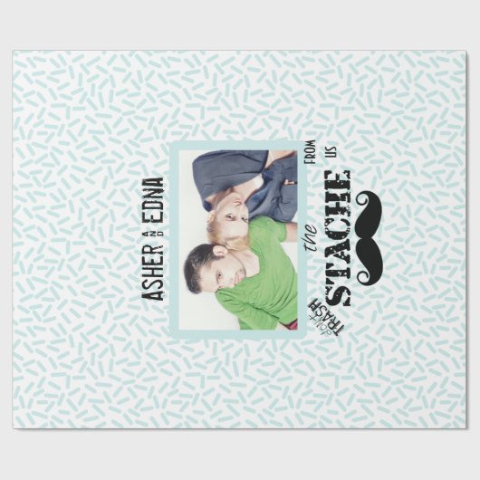 de heer Mustache Hipster Pattern Cadeaupapier (Vlak)
