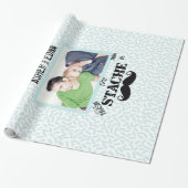 de heer Mustache Hipster Pattern Cadeaupapier (Uitgerold)