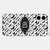 de heer Mustache Hipster Pattern Case-Mate iPhone Case (Achterkant (horizontaal))