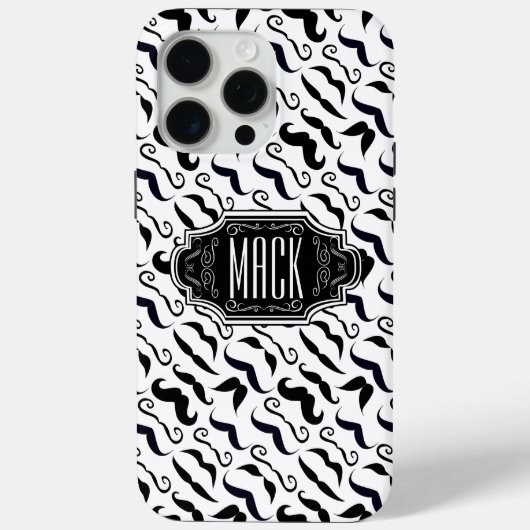 de heer Mustache Hipster Pattern Case-Mate iPhone Case (Achterkant)