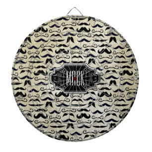 de heer Mustache Hipster Pattern Dartbord