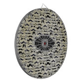 de heer Mustache Hipster Pattern Dartbord (Voorkant Links)