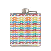 de heer Mustache Hipster Pattern Heupfles (Achterkant)