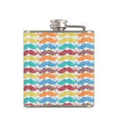 de heer Mustache Hipster Pattern Heupfles (Achterkant)