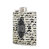 de heer Mustache Hipster Pattern Heupfles (Links)