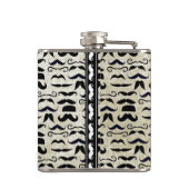 de heer Mustache Hipster Pattern Heupfles (Achterkant)