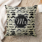 de heer Mustache Hipster Pattern Kussen (Deken)