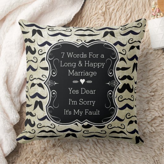 de heer Mustache Hipster Pattern Kussen (Deken)