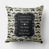 de heer Mustache Hipster Pattern Kussen (Voorkant)