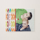 de heer Mustache Hipster Pattern Legpuzzel (Horizontaal)