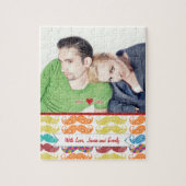 de heer Mustache Hipster Pattern Legpuzzel (Verticaal)