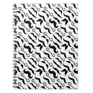 de heer Mustache Hipster Pattern Notitieboek