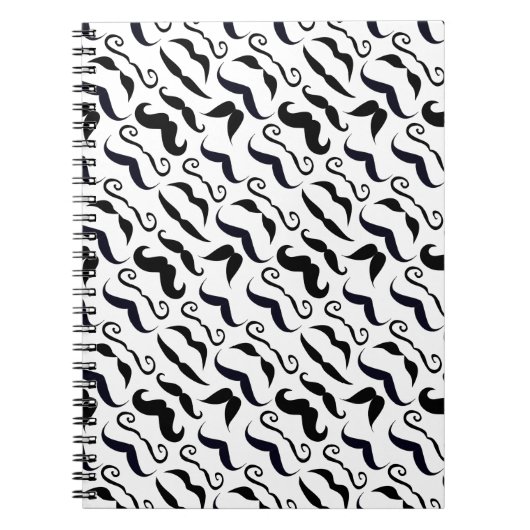 de heer Mustache Hipster Pattern Notitieboek (Voorkant)