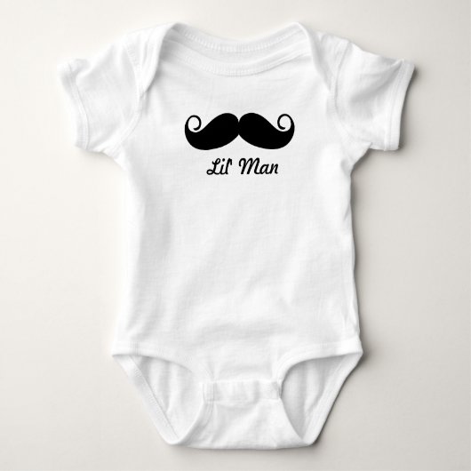 de heer Mustache Hipster Pattern Romper (Voorkant)