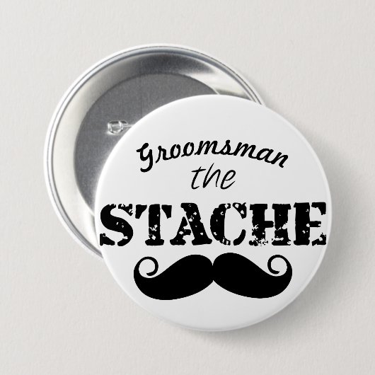 de heer Mustache Hipster Pattern Ronde Button 7,6 Cm (Voorkant /achterkant)