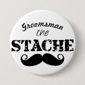 de heer Mustache Hipster Pattern Ronde Button 7,6 Cm (Voorkant)