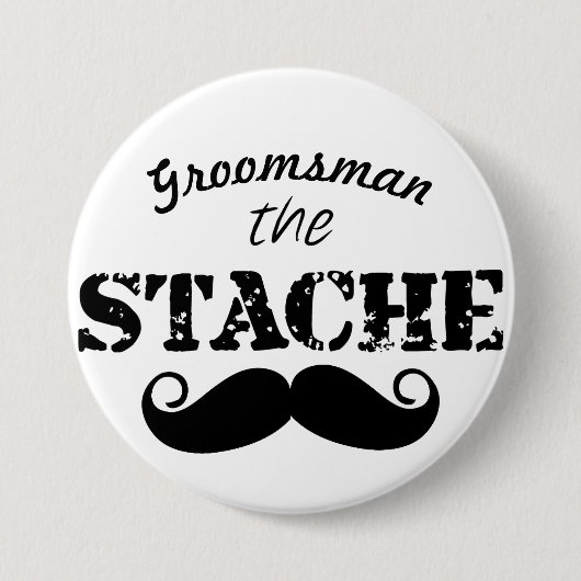 de heer Mustache Hipster Pattern Ronde Button 7,6 Cm (Voorkant)