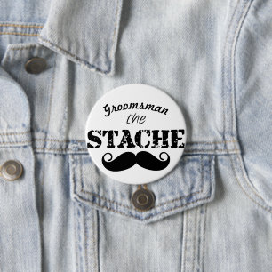 de heer Mustache Hipster Pattern Ronde Button 7,6 Cm