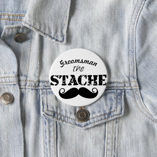 de heer Mustache Hipster Pattern Ronde Button 7,6 Cm (In situ)