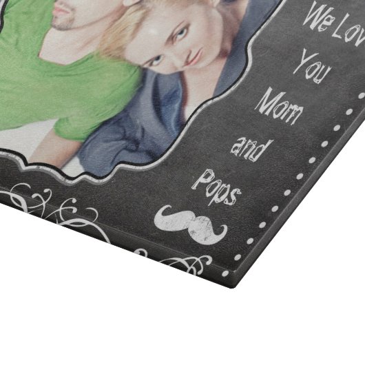 de heer Mustache Hipster Pattern Snijplank (Hoek)