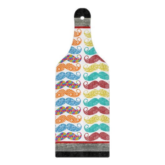 de heer Mustache Hipster Pattern Snijplank (Voorkant)