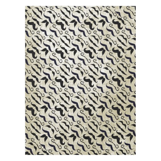 de heer Mustache Hipster Pattern Tafelkleed (Voorkant)