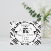 de heer Mustache Lil Man Baby Boy Stats Briefkaart (Staand voorkant)