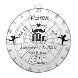 de heer Mustache Lil Man Baby Boy Stats Dartbord