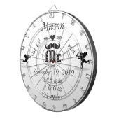 de heer Mustache Lil Man Baby Boy Stats Dartbord (Voorkant Rechts)