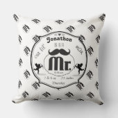 de heer Mustache Lil Man Baby Boy Stats Kussen (Voorkant)
