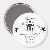 de heer Mustache Lil Man Baby Boy Stats Magneet (Voorkant / Achterkant)