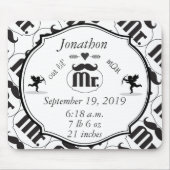 de heer Mustache Lil Man Baby Boy Stats Muismat (Voorkant)